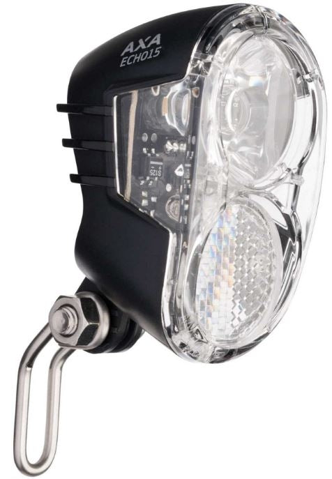 AXA Headlight Echo 15 Accendi da LED Dynamo Nero