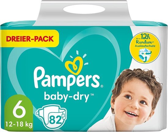 Pampers Baby Dry, Größe 6, Megapack mit 82 Windeln