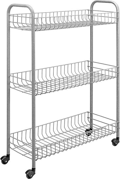 Metaltex Bad-Küchenwagen schlank 84x56cm Stahl silber