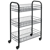 Tomado-Metaltex Siena Kitchen Trolley s koly 41x23x63 cm černá