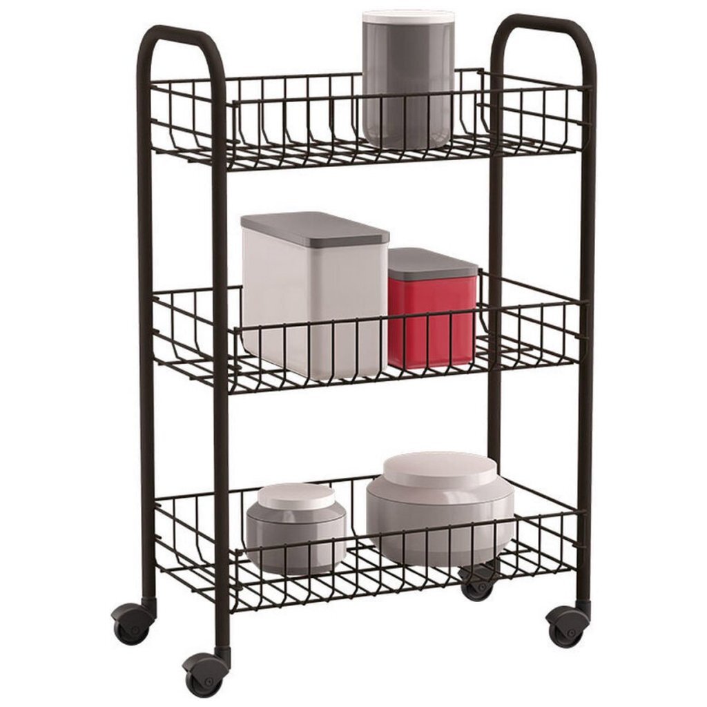 Tomado-Metaltex Siena Kitchen Trolley with Wheels 41x23x63 cm Black