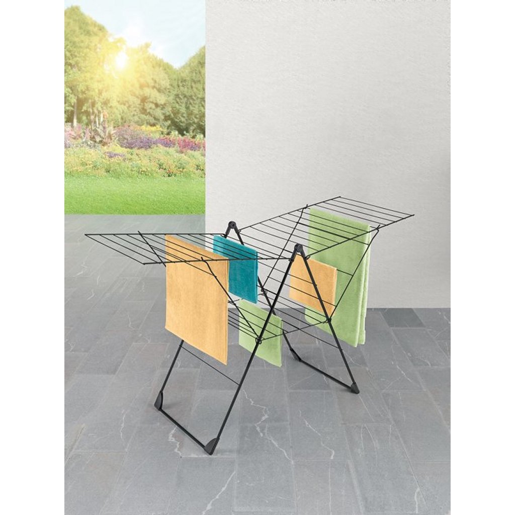 Metaltex Tomado Vento Wäscheständer schwarz 110 x 177 x 66 cm