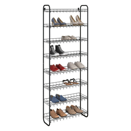Metaltex Schuhregal 8 Ebenen 64x23x165 cm schwarz