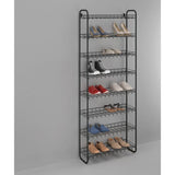 Metaltex Schuhregal 8 Ebenen 64x23x165 cm schwarz
