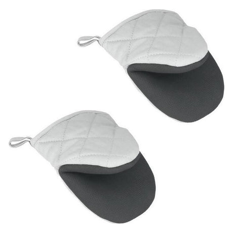 Metaltex Baumwoll-Ofenhandschuhe 14x14 cm grau weiß 2 Stück