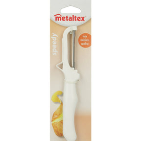 Metaltex Schnellschäler 18cm weiß auf Karte