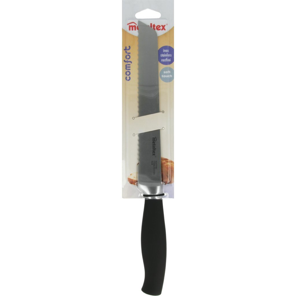 Metaltex Comfort Brotmesser 33 cm aus schwarzem Edelstahl
