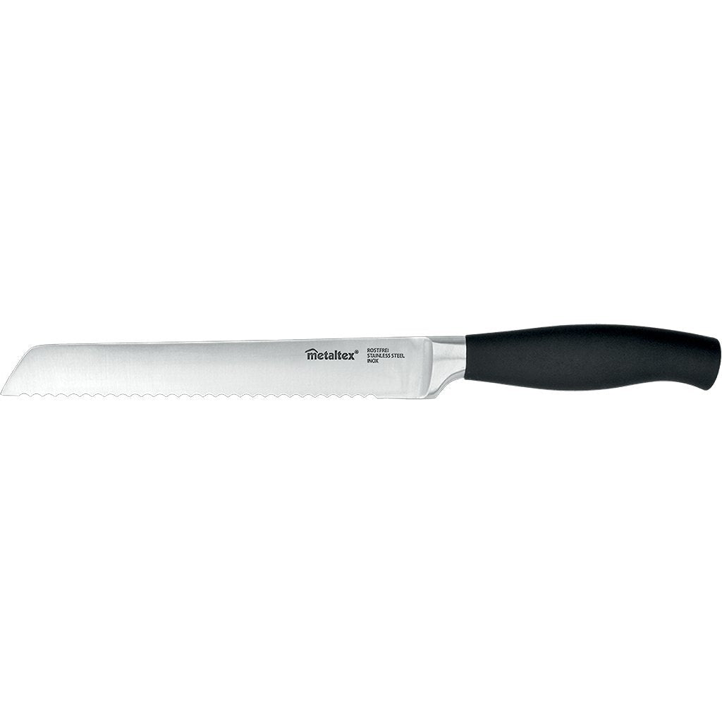 Metaltex Comfort Brotmesser 33 cm aus schwarzem Edelstahl