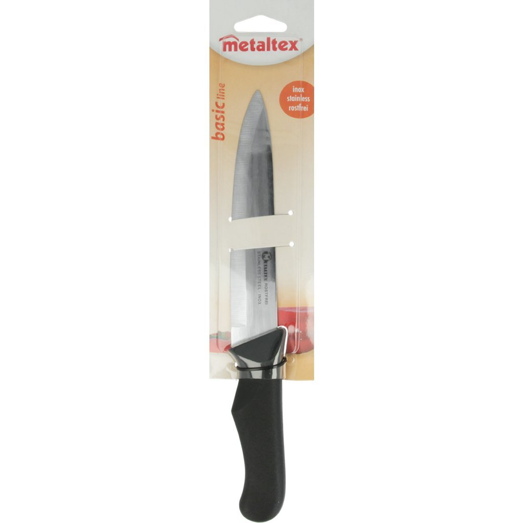 Metaltex Basic Line Kochmesser 28 cm aus schwarzem Edelstahl