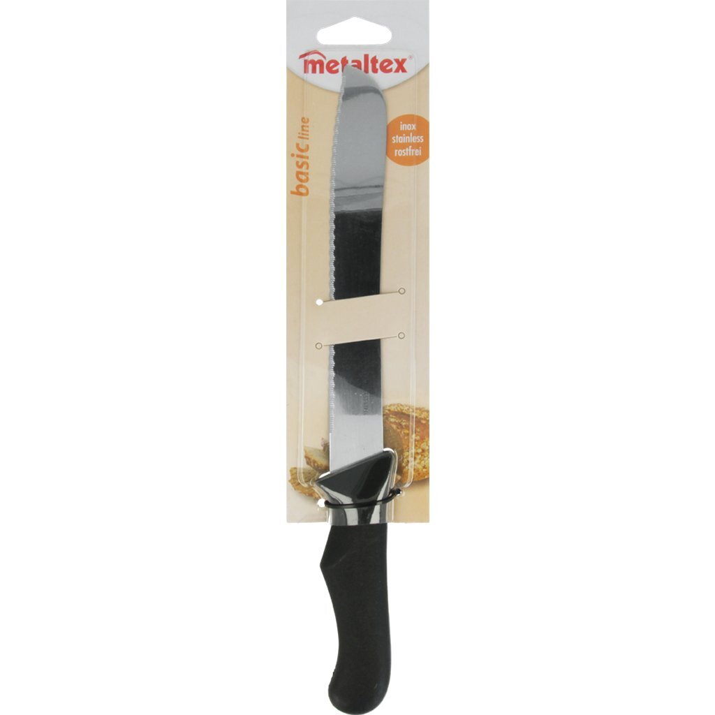 Metaltex Basic Line Broodmes 31 cm de acero inoxidable negro