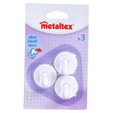 Metaltex sticky hooks 3 pieces white