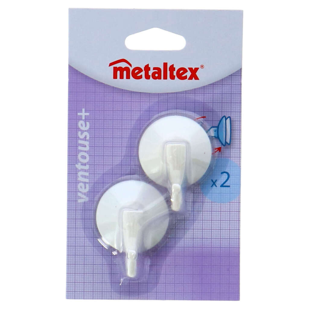 Metaltex metaltex haken met zuignap 2 stuks wit