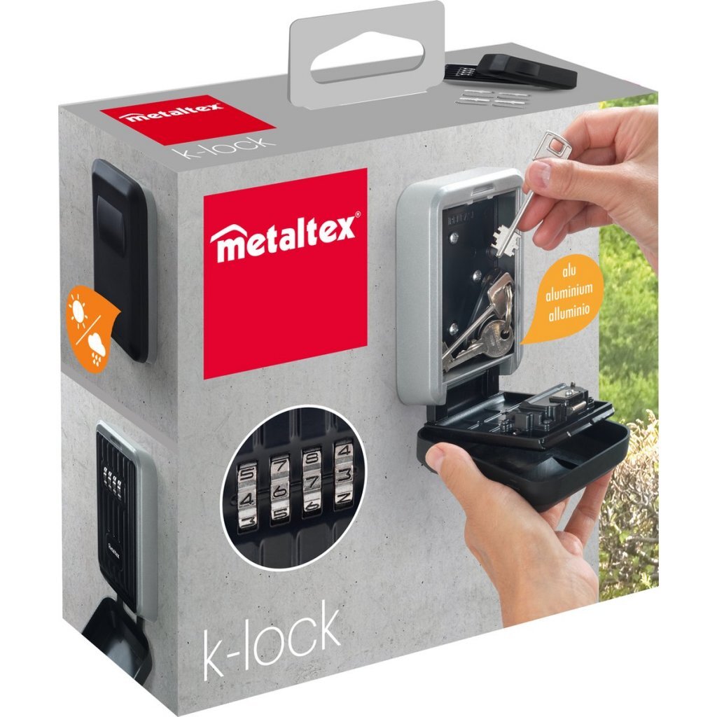 Metaltex Schlüsselkasten mit Zahlenschloss silber schwarz
