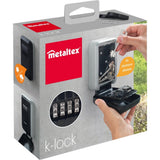 Metaltex Schlüsselkasten mit Zahlenschloss silber schwarz