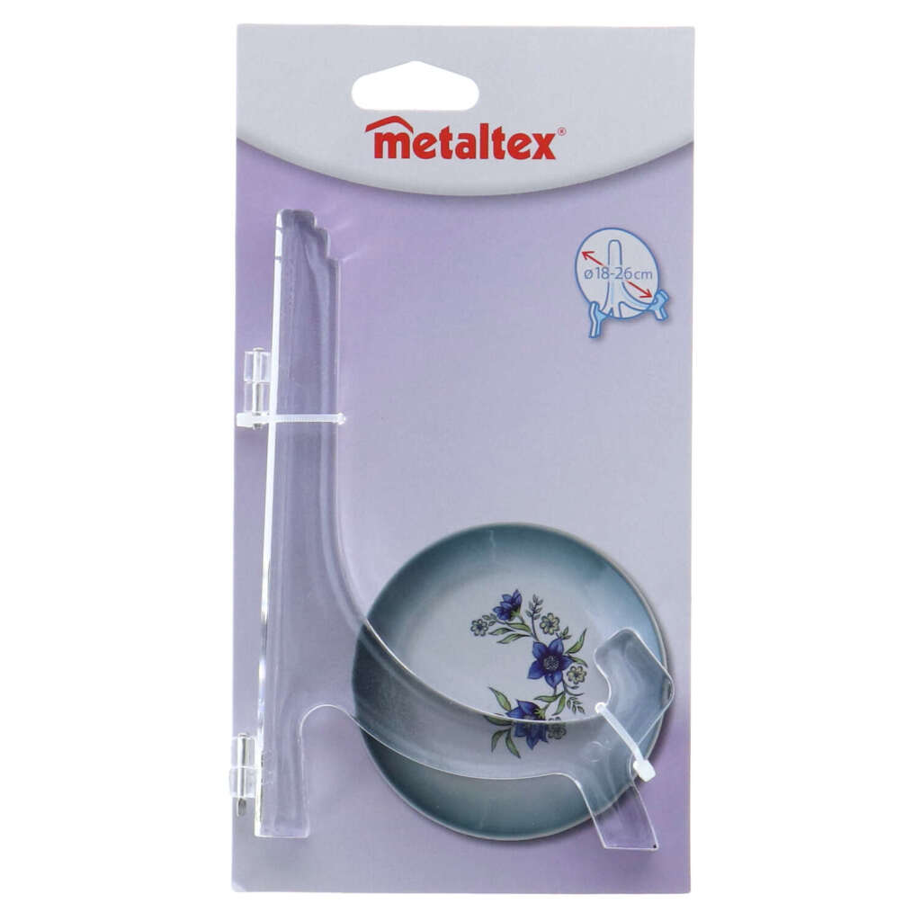 Metaltex-Zeichenhalter 18-26 cm transparent