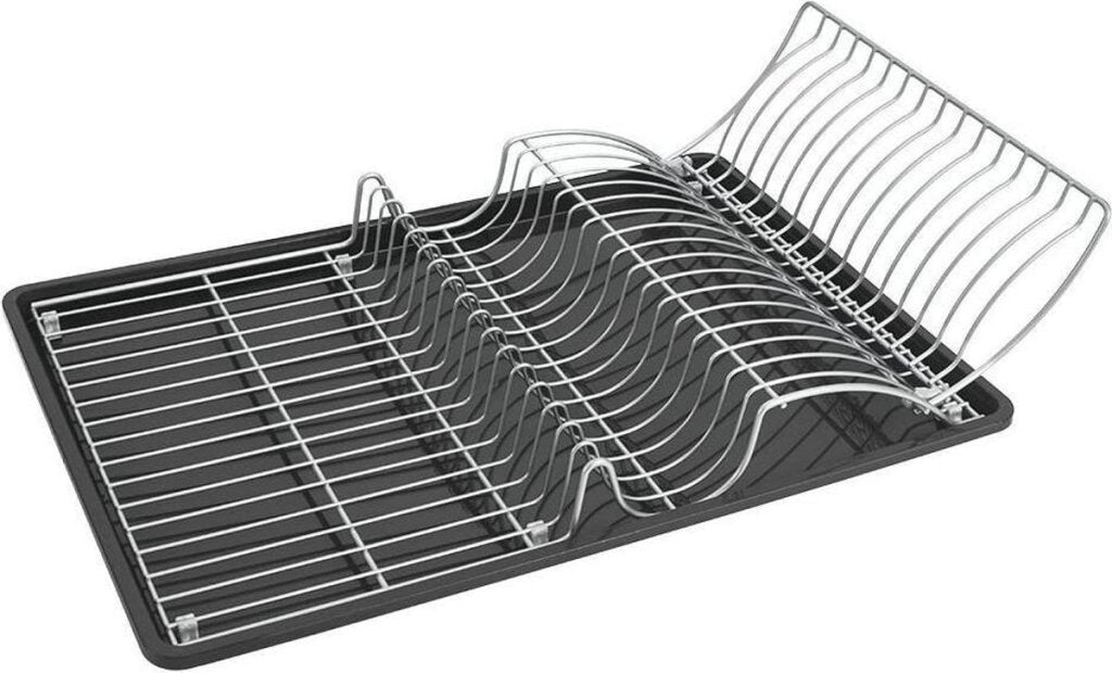 Metaltex Abtropfgestell Wingtex 51x31 cm Anthrazit Silber 2-teilig