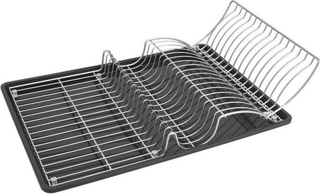 Metaltex Abtropfgestell Wingtex 51x31 cm Anthrazit Silber 2-teilig