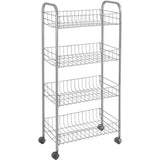 Metaltex Kitchen Bathroom Storage Trolley Ascona 41x23x84 CM Wheels