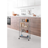 Metaltex Kitchen Bathroom Storage Trolley Ascona 41x23x84 CM Wheels