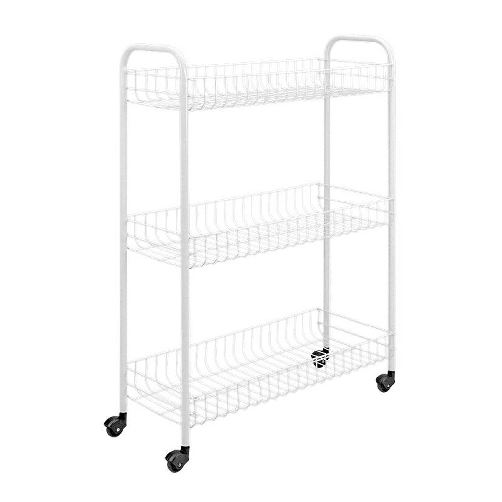 Tomado-metaltex schlanker Küchenwagen mit Rollen 23x56x84 cm weiß