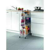 Tomado-metaltex schlanker Küchenwagen mit Rollen 23x56x84 cm weiß