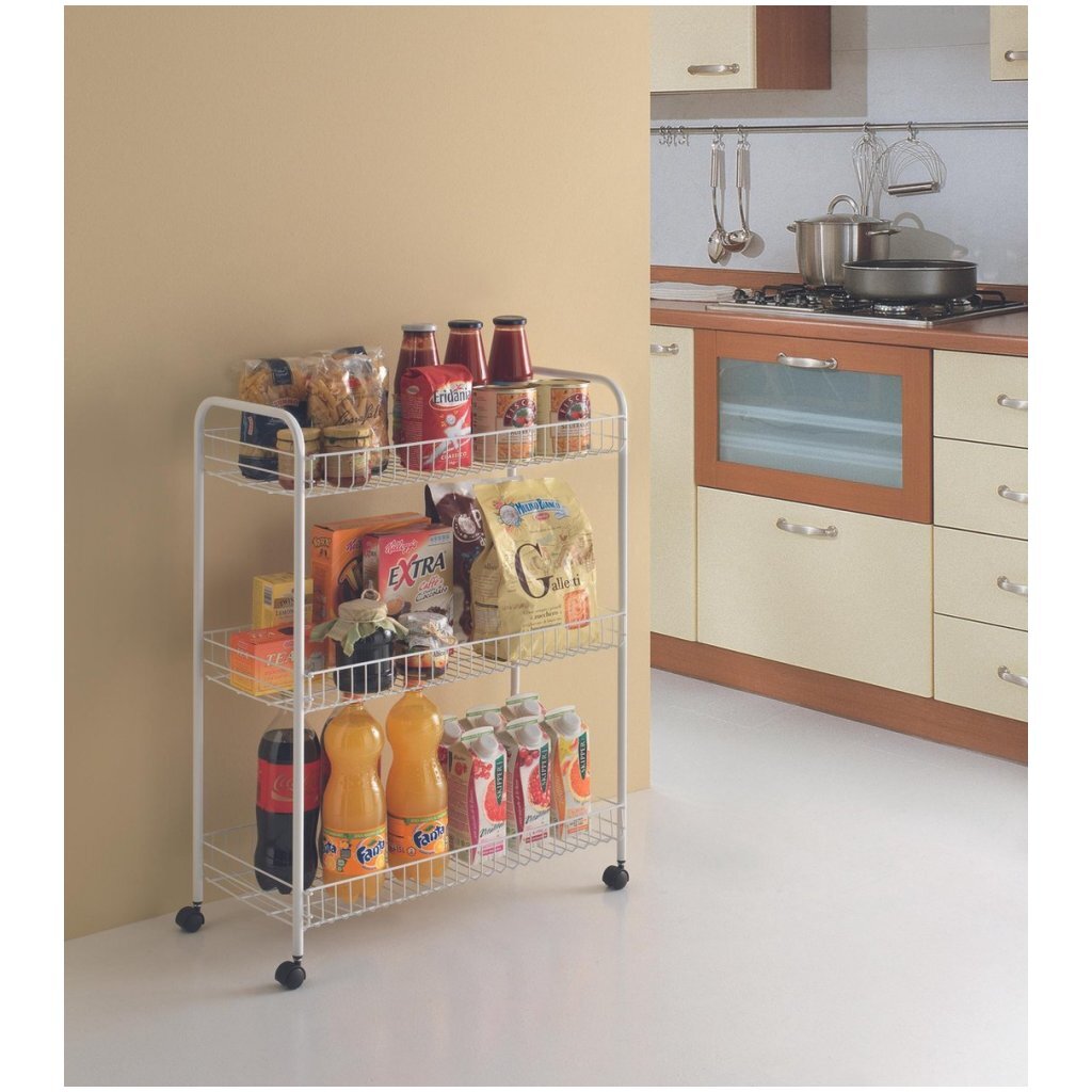 Tomado-Metaltex Grande Lagerregal auf Rollen 64x31x84 cm Silber