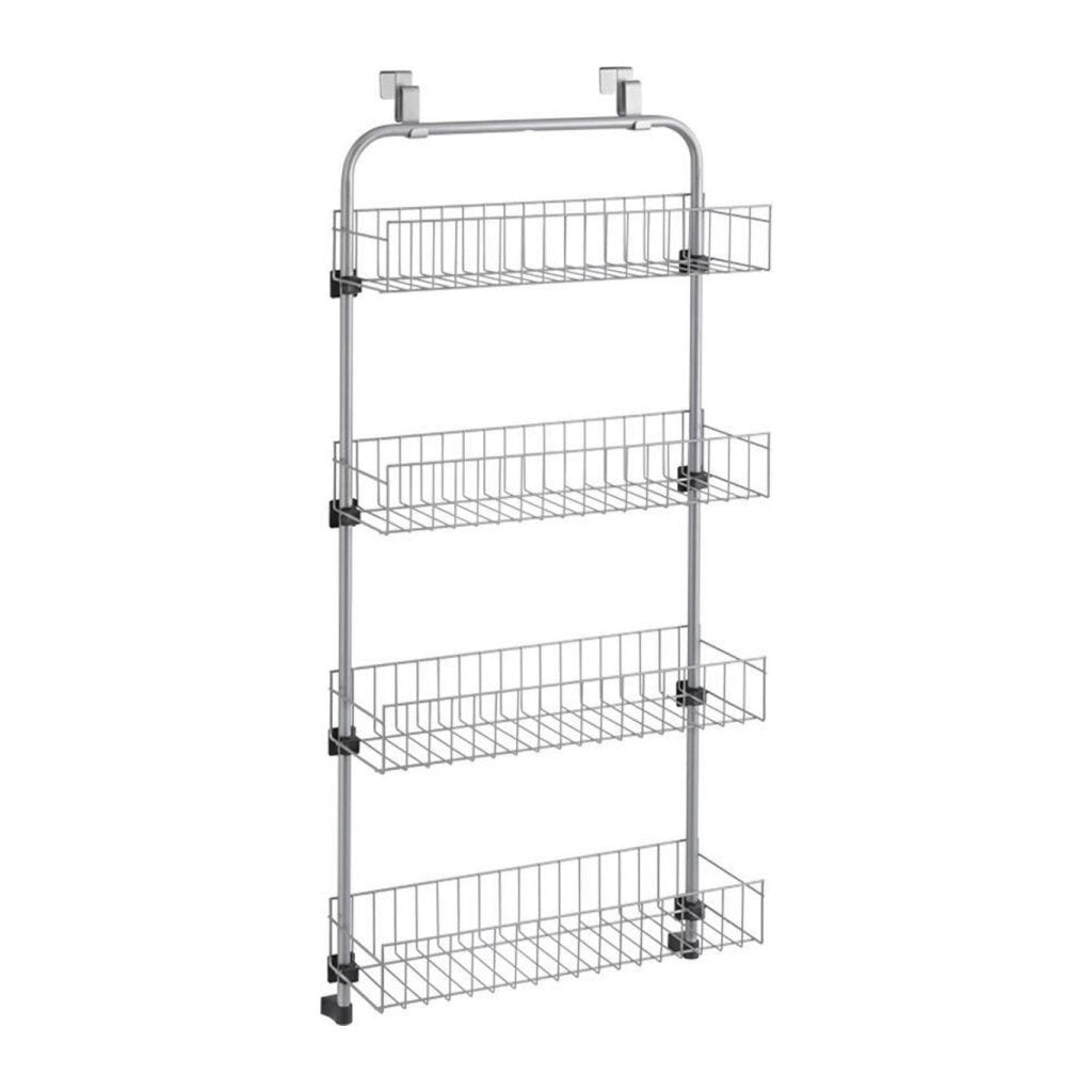 Rack de porte de métaltex 4 étages 17x45x103 cm en métal argenté