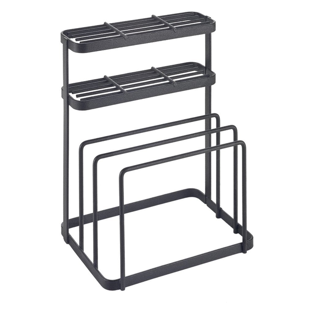 Metaltex Tokyo Line Rack para cuchillos y tableros de corte 16x12x22 cm negro