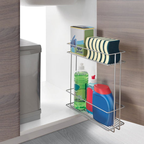 Metaltex Space Saver Smart Kitchen ausziehbarer Waschbecken Schrank Rack 11x38x34 cm Silber