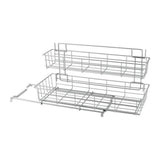 Metaltex uitschuifbaar opbergrek 20x58x28 cm zilver