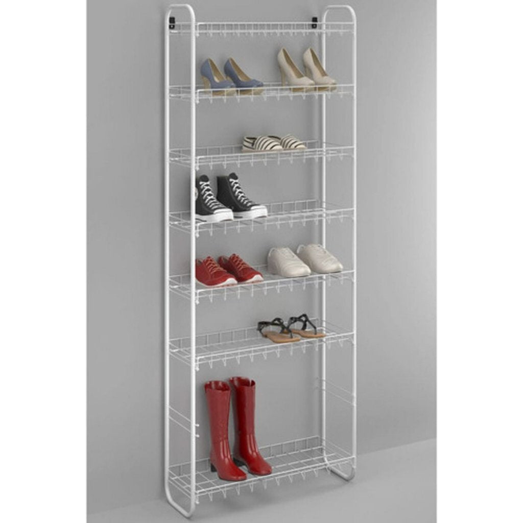 MetalTex Shoe Shoe Rack 8 våningar 64x23x165 cm vitt