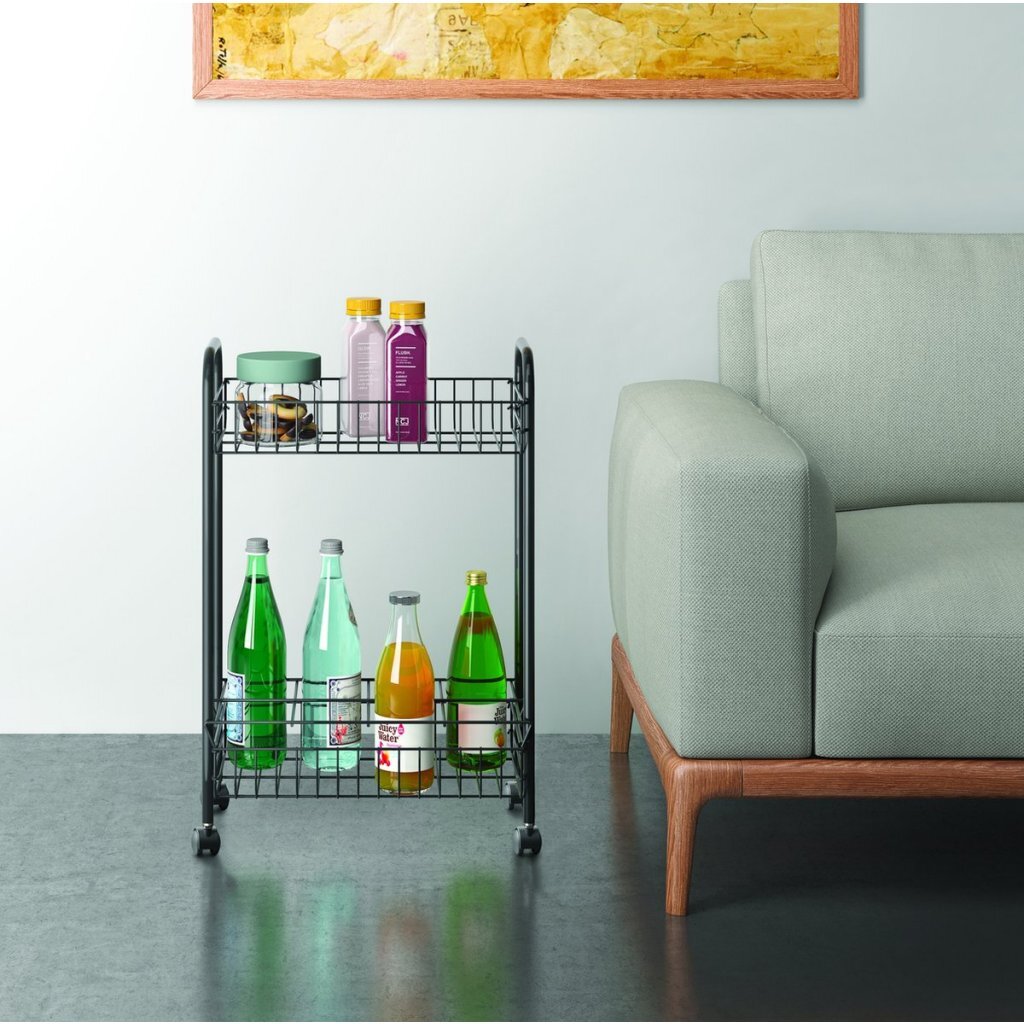 Metaltex Belino Lava Trolley + Flaschenhalter 23x41x63 schwarz