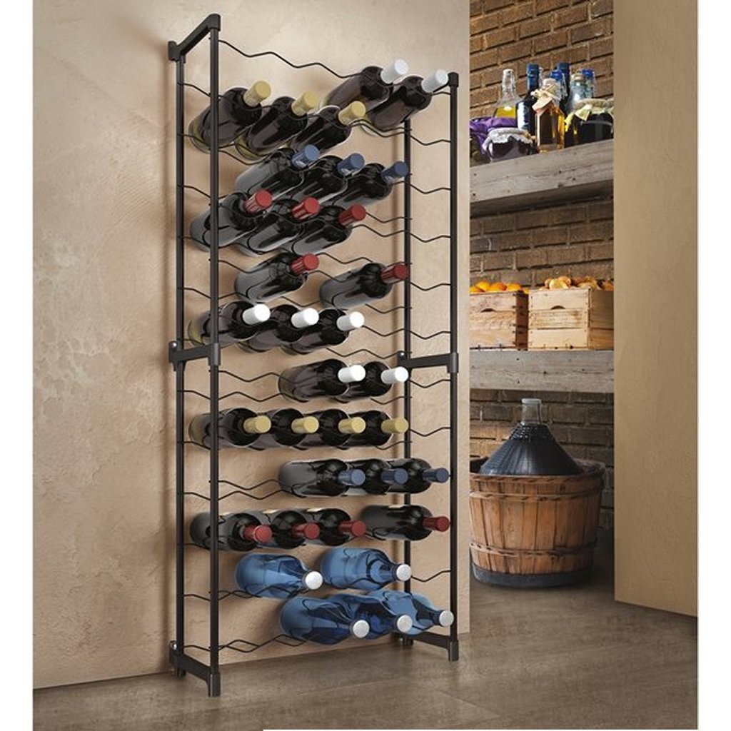 Tomado-Metaltex Barbera Weinregal für 50 Flaschen 108x50x26 cm schwarz