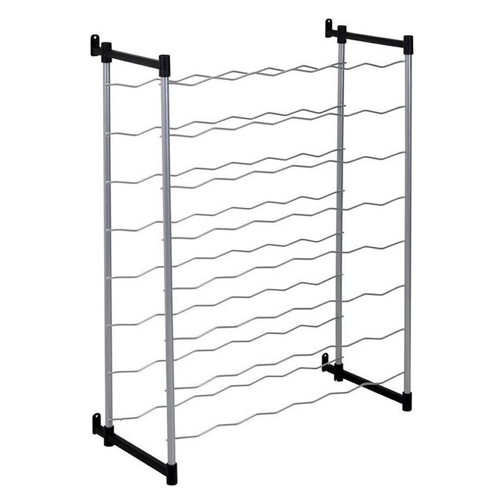 MATALTEX Merlotfläsche Rack fir 48 Fläschen 59x26x85 cm sëlwer Schwaarz