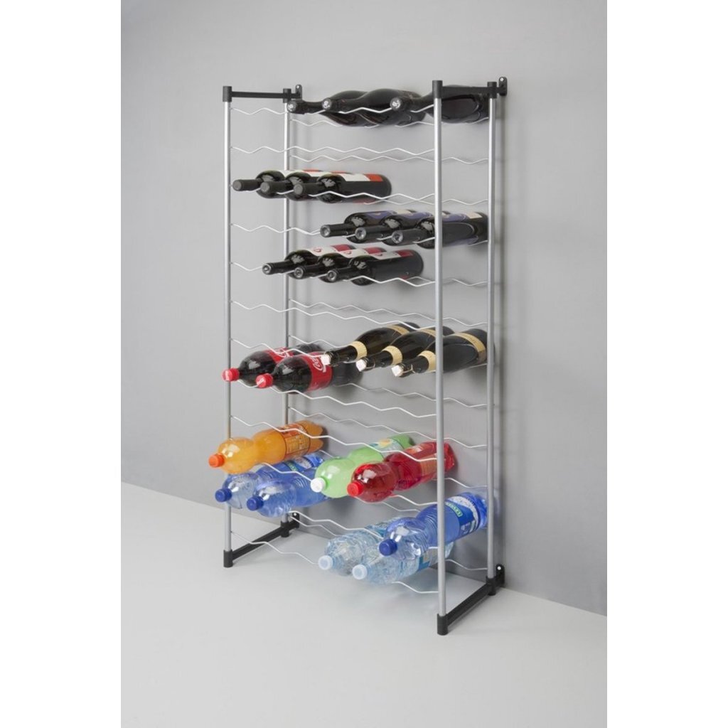 Metaltex Bardolino Bottle Bottle Rack para 72 botellas 59x26x124 cm Silver Black