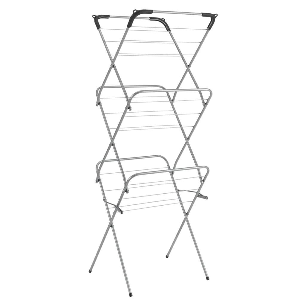 Tomado-Metaltex Tomado Metaltex Concerto Slim Drooogrek 9,5 m d'argent avec des supports pour les cintres de vêtements