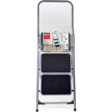 Metaltex Haushaltsleiter Kappa 3 46x62x136 cm Edelstahl grau schwarz