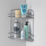 Metaltex Onda Badezimmer HoeKrek 2 Böden 22x22x35 cm Silber