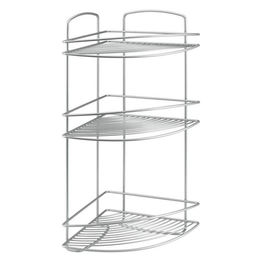 Metaltex Onda Badezimmer Ecke 3 Stockwerke 22x22x53 cm Silber
