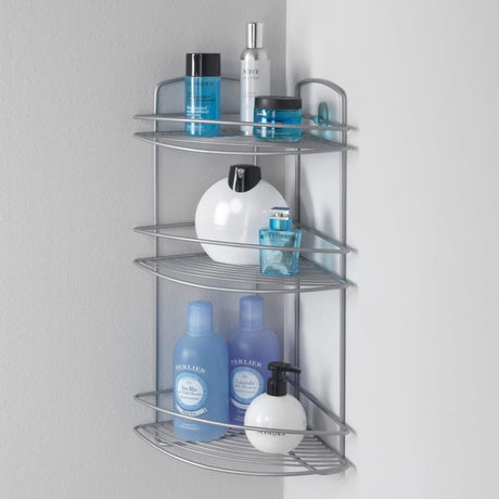 Metaltex Onda Badezimmer Ecke 3 Stockwerke 22x22x53 cm Silber