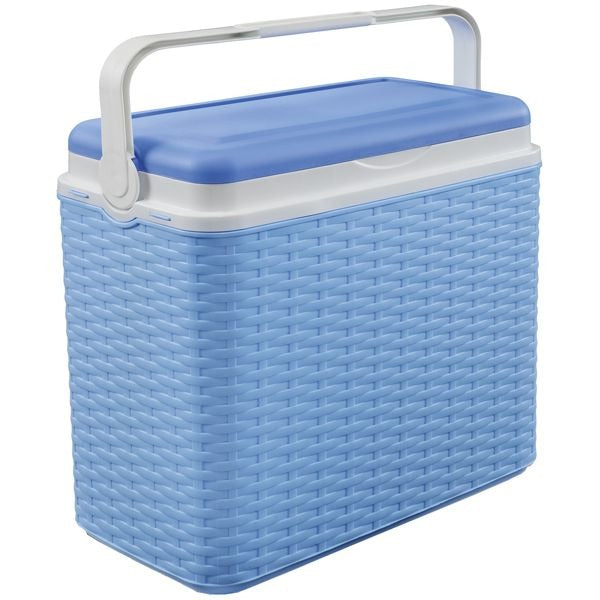 Basic koelbox rotan blauw 24l