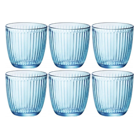 Andere Marken Bormioli Rocco Wassergläser 290 ml 6 Stück blaues transparentes Glas