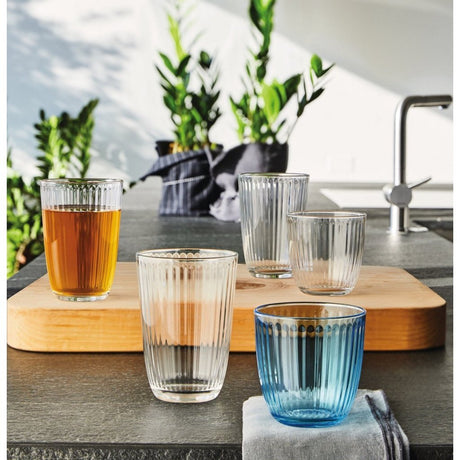 Andere Marken Bormioli Rocco Wassergläser 290 ml 6 Stück blaues transparentes Glas