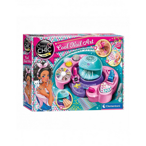 Clementoni Crazy Chic - Nagelstudio - Kindernagellack mit Trocknungslampe - 12 Stück - ab 12 Jahren