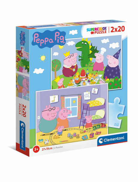 Clementoni - Puzzle - 2x20 Teile - Peppa Pig - Puzzle für Kinder - ab 3 Jahren