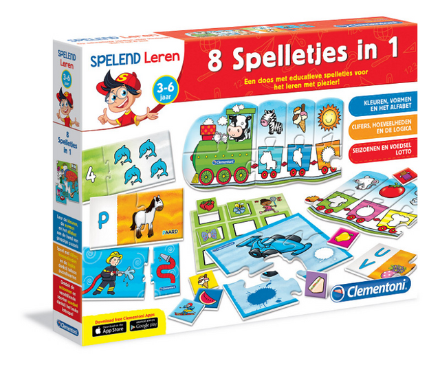 Clementoni spielerisch lernen – 8 Spiele in 1 – Lernspielzeug – Kleinkindspielzeug – 3–5 Jahre