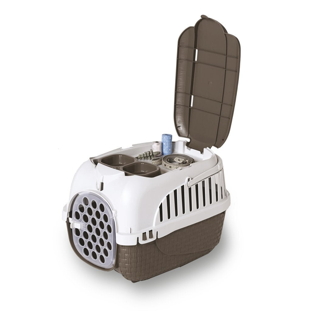 Bama Haustiertransportbox 59x38x37 cm taupeweiß