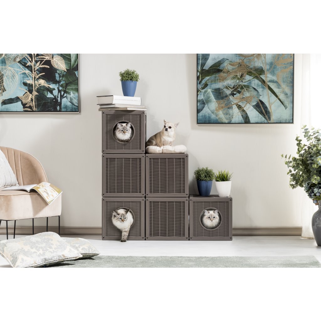 Bama Pet Qublo Katzen Würfel 35x35x35 cm Taupe