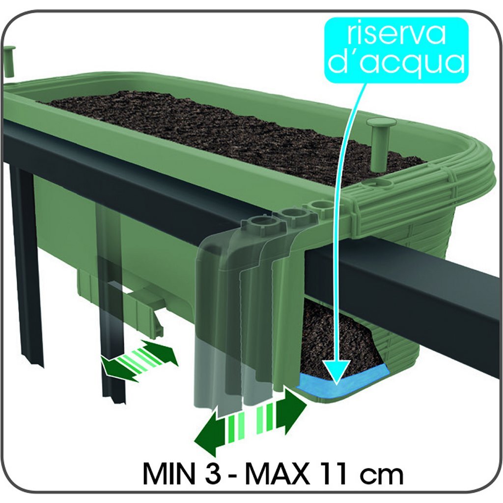 Bama Fioriera Blumenbalkonkasten 60x20x18,5 cm salbeigrün