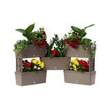 Bama Brick verbindbare Pflanzgefäße 75l 59x23x27 cm 5 Stück Taupe